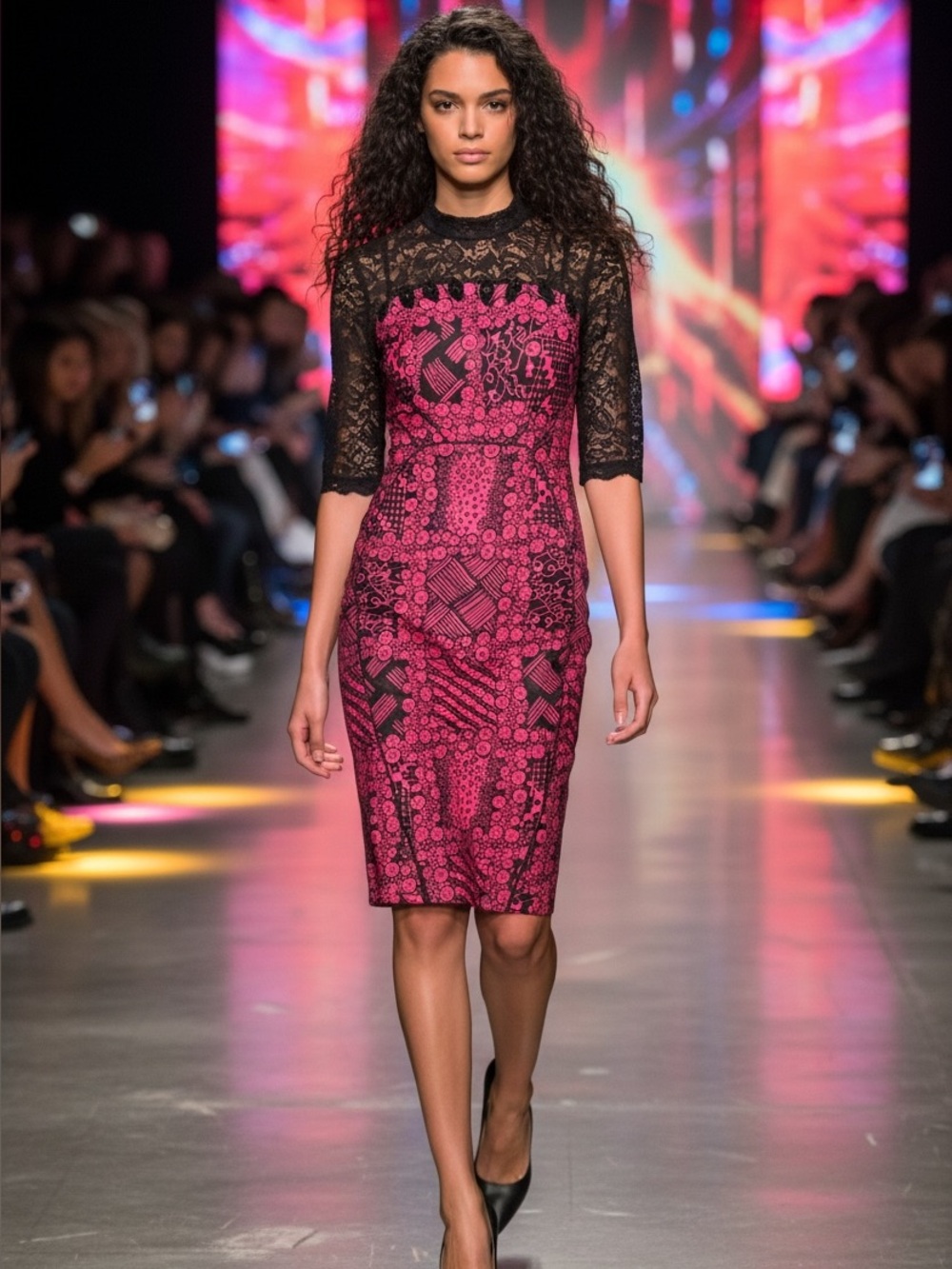 Lavinia Andre Boutique Original Runway Gothic Glam Design Bodycon Midi Dress